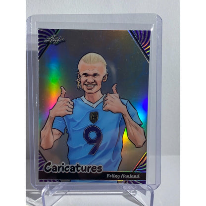 30/49 Erling Haaland Holo BLUE 2024 Leaf Caricatures #C-06 Refractor