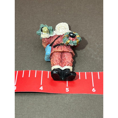 Vintage Hand-Painted Resin Santa Christmas Tree 3" Fridge Magnet