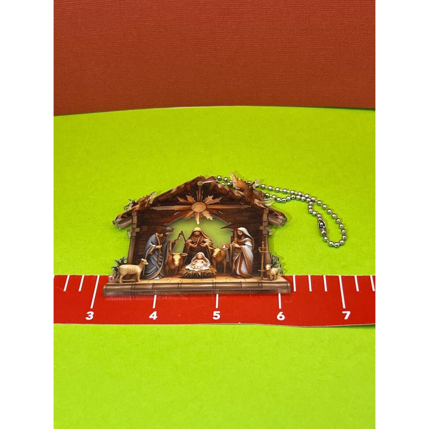 Nativity Christmas Hanging Ornament Translucent Acrylic Back AC1584