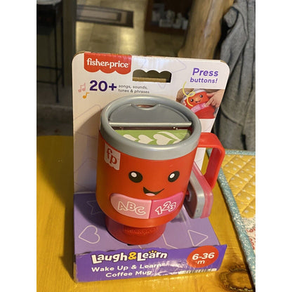 Fisher-Price Laugh & Learn Coffee Mug 6-36 months 4.5" tall 3" Diameter NIB