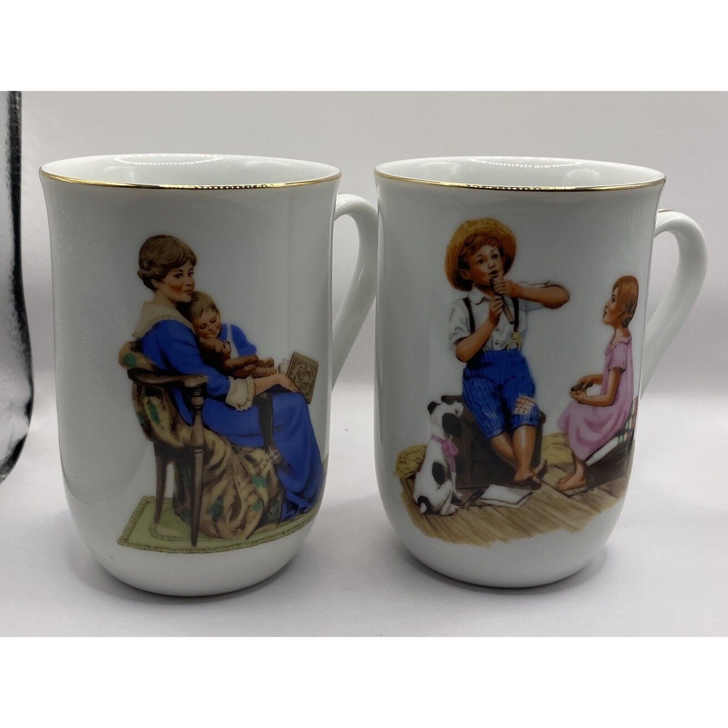 Norman Rockwell Museum Coffee Mugs Lot Of 2 Music Master A Doll House For Sis