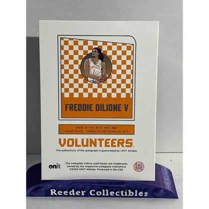 Freddie Dilione V 2023-24 Onit Tennessee Volunteers Basketball Icon Auto 18/144