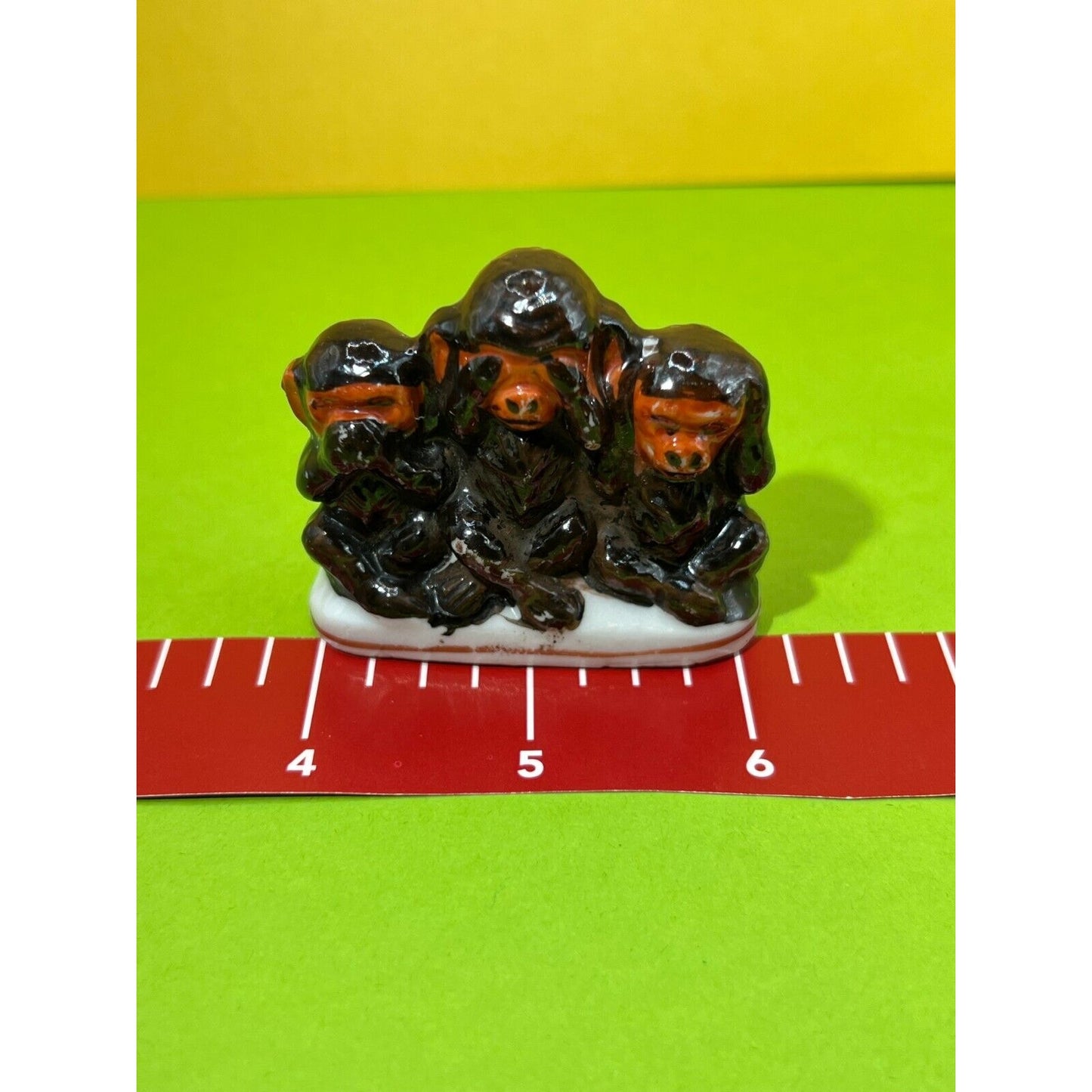 See Hear Say No Evil Monkees Monkey Figurine Vintage Occupied Japan Porcelain