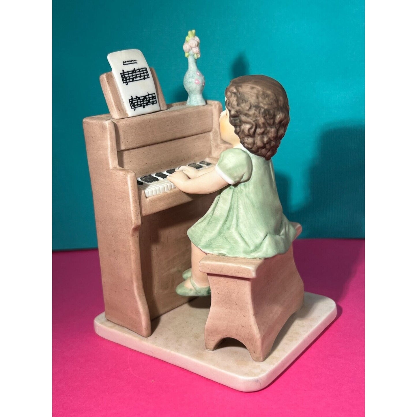 Bessie Pease Gutmann Collectable Girl Playing Piano Porcelain Signed Figure