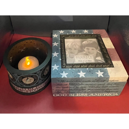 Heartstone Bill Stross Keepsake Box & Votive Candle Holder Set (candle not incl)