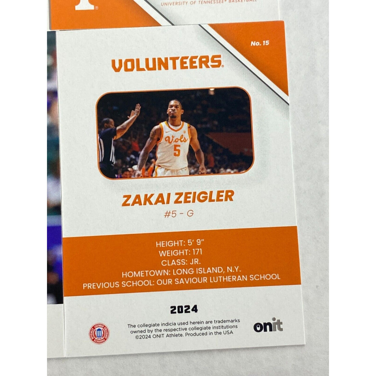 2024 Tennessee Volunteers Basketball Onit Complete Base Set