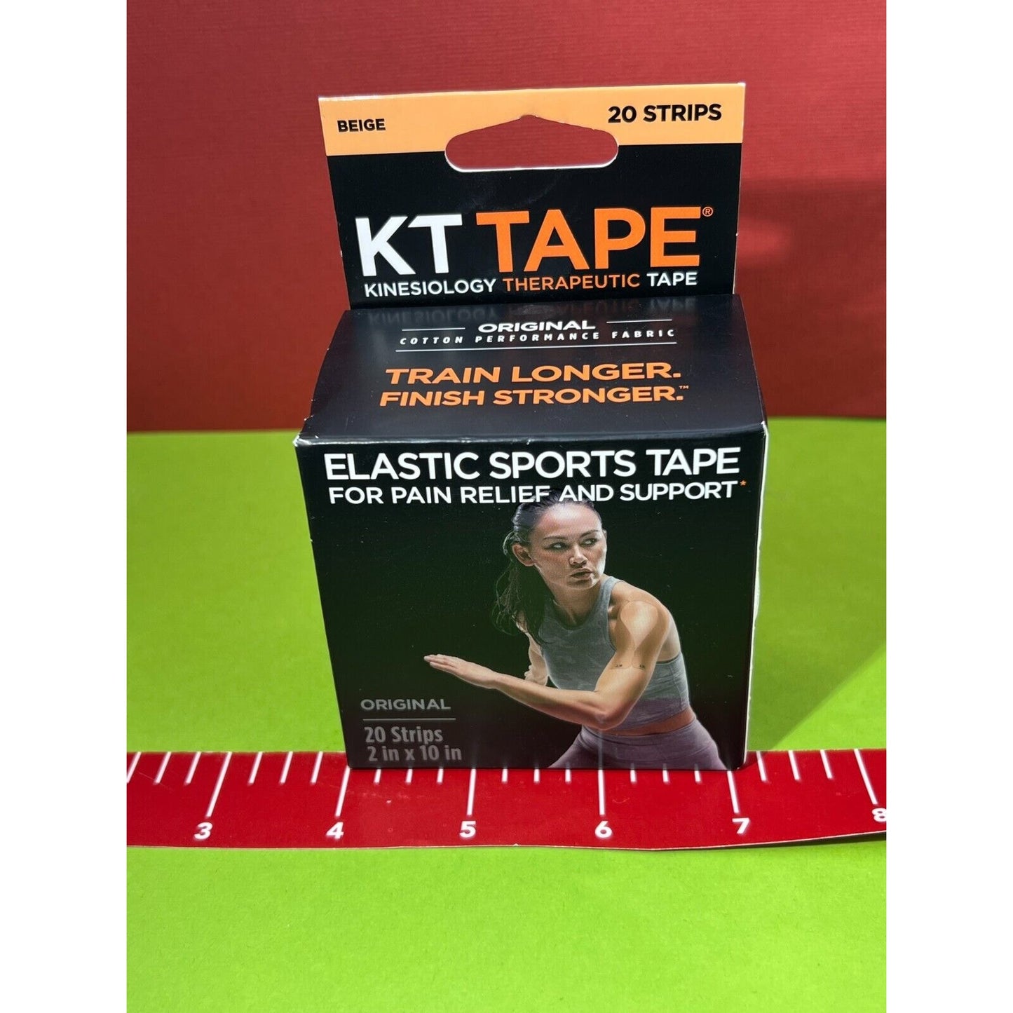 KT Tape Cotton Elastic Kinesiology Athletic Tape 20 Count 10” Precut Strips