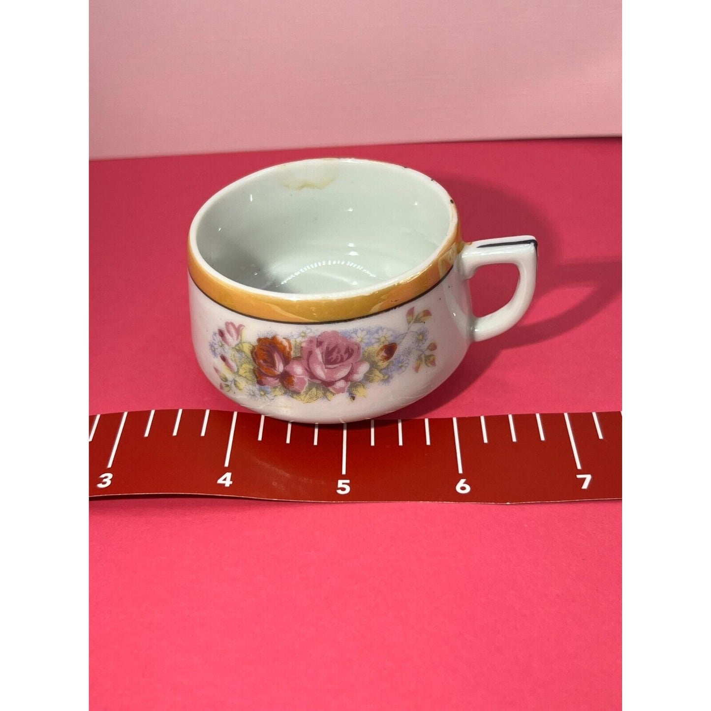 3 Miniature Floral Tea Cups Made in Occupied Japan Porcelain