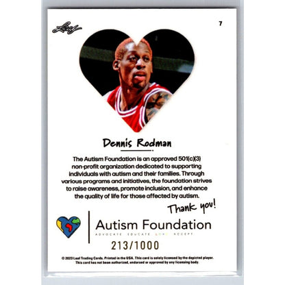 2023 Leaf Autism Foundation #7 Dennis Rodman 213/1000