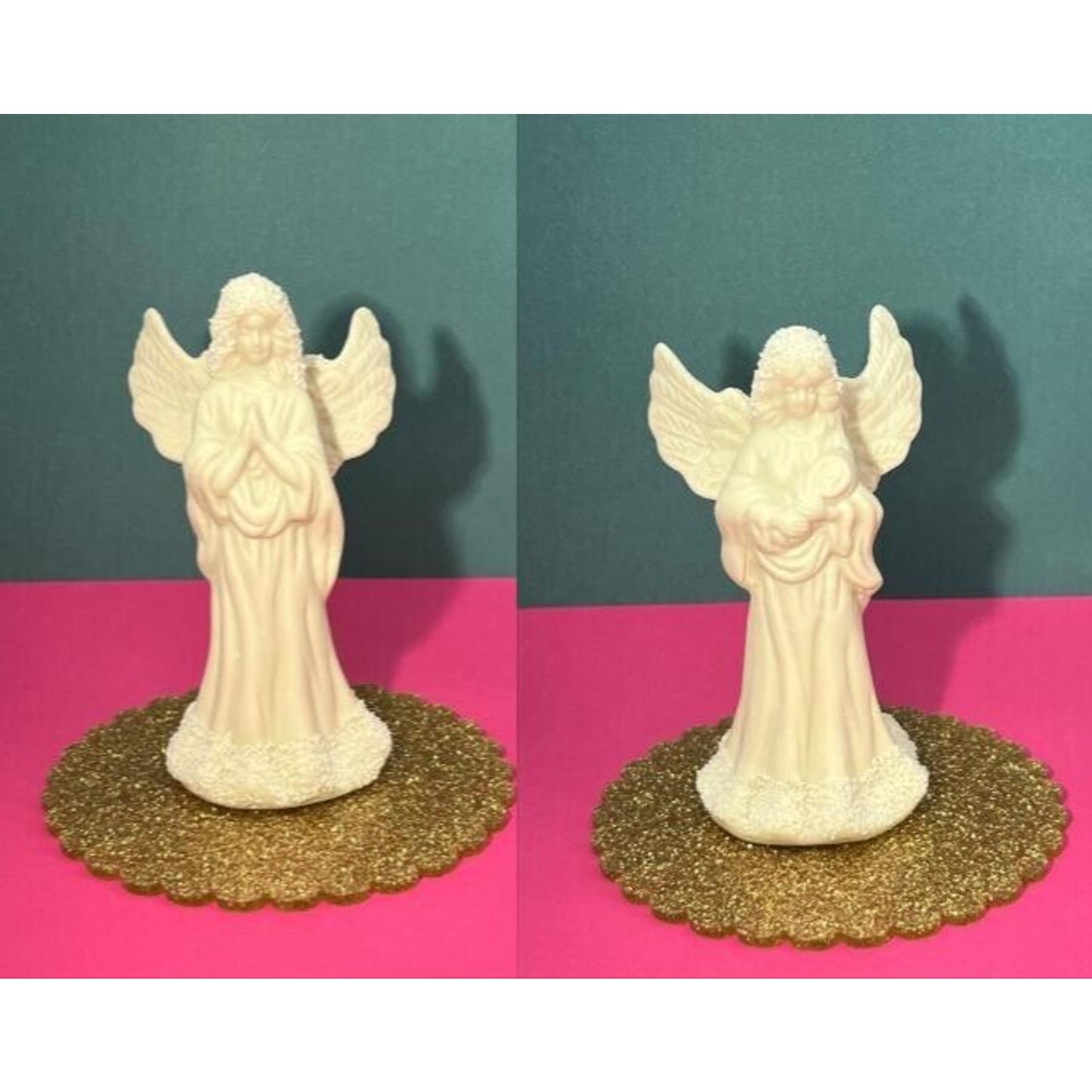 Lot of 2 Albert E Price Angel Holding Baby - Angel Praying - Ceramic Bells -OBox