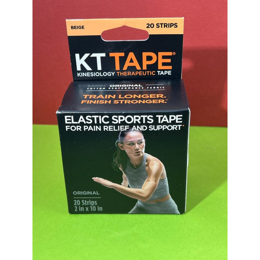 KT Tape Cotton Elastic Kinesiology Athletic Tape 20 Count 10” Precut Strips