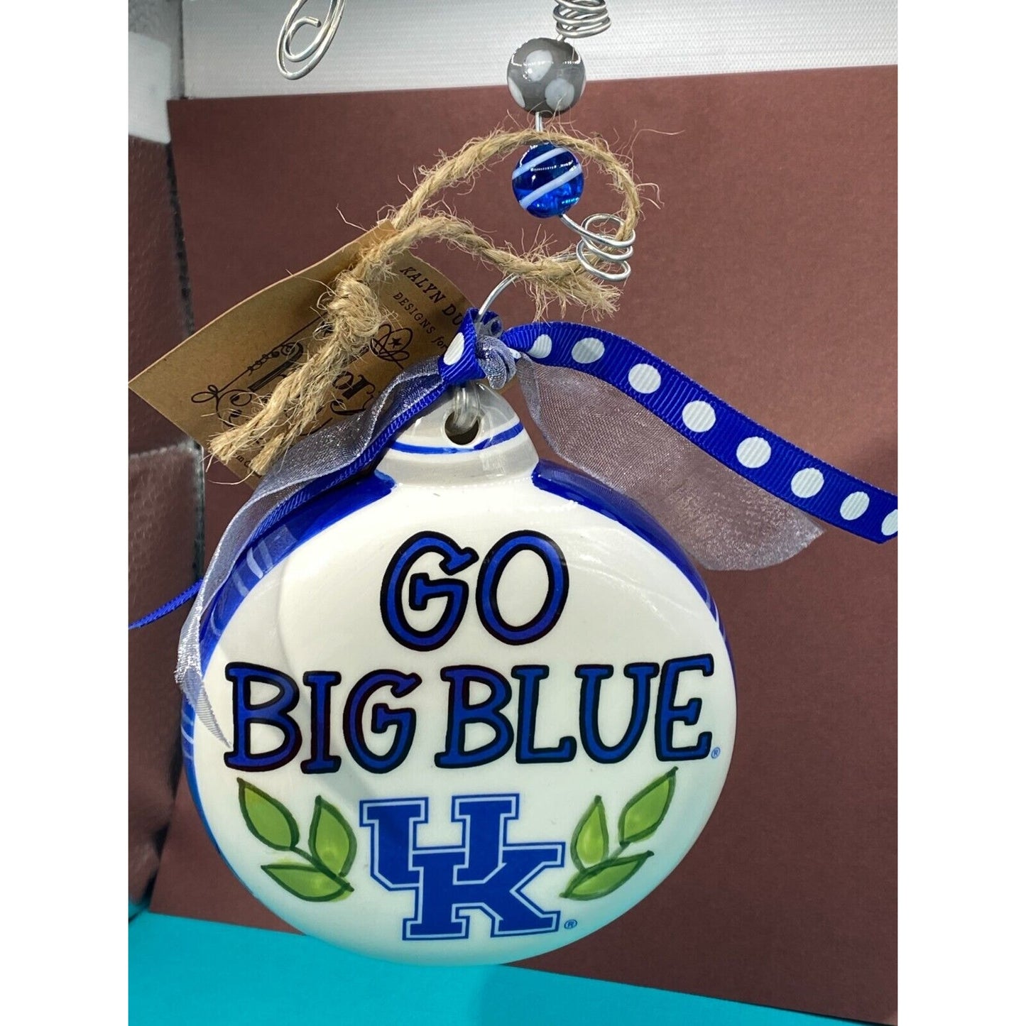 Wildcat University Of Kentucky Go Big Blue Glass Christmas Ornament Glory Haus