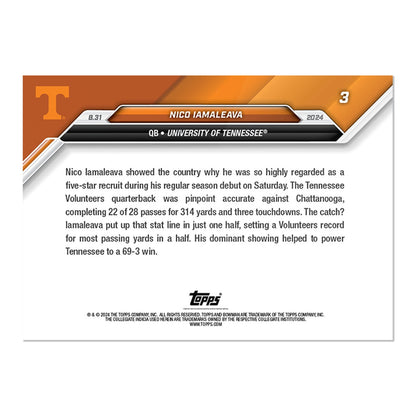 Nico Iamaleava Tennessee Volunteers 2024 Bowman U Now Football Card 3 Presale