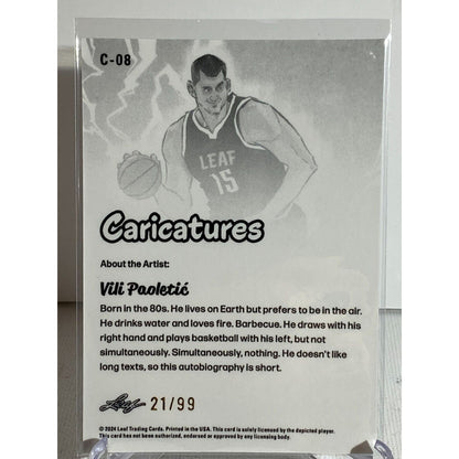 NIKOLA JOKIC Holo 2024 Leaf Caricatures #C-08 Anime Silver Refractor /99 NUGGETS