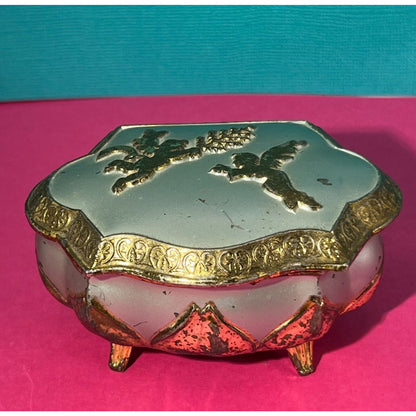 Vintage Jewelry Trinket Pill Box Cherubs