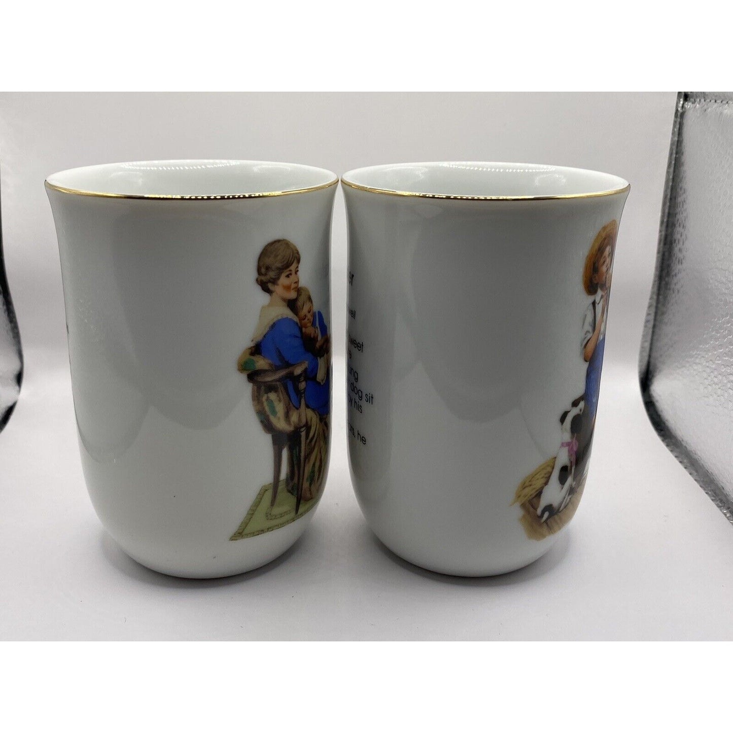 Norman Rockwell Museum Coffee Mugs Lot Of 2 Music Master A Doll House For Sis