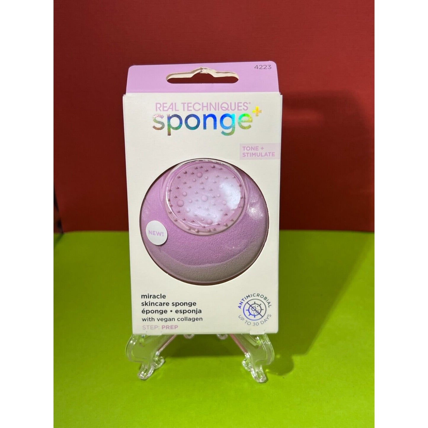 Real Techniques Sponge+ Miracle Skincare Sponge Tone & Stimulate Prep New In Box