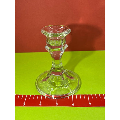 Vintage Clear Crystal Candle Stick Holder Glass 4"