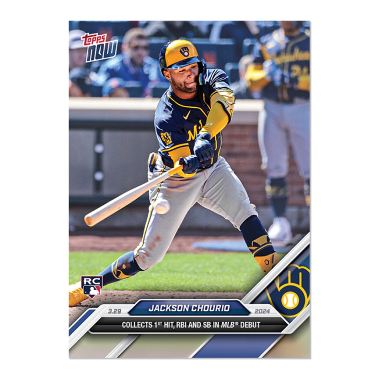 Jackson Chourio Milwaukee Brewers - 2024 MLB TOPPS NOW® Card 16 - PR: 9845