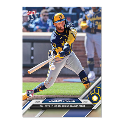 Jackson Chourio Milwaukee Brewers - 2024 MLB TOPPS NOW® Card 16 - PR: 9845