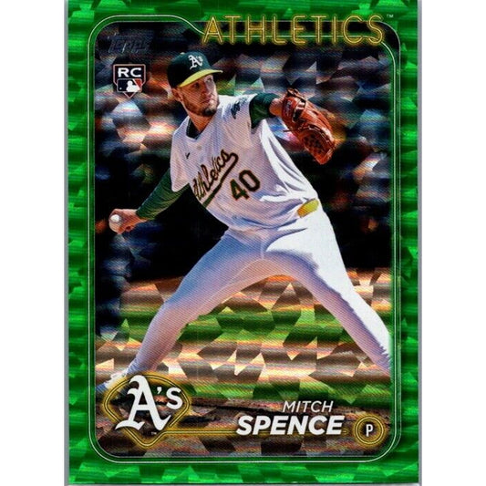 2024 Topps Update #US28 Mitch Spence Green Crackle Foilboard #/499