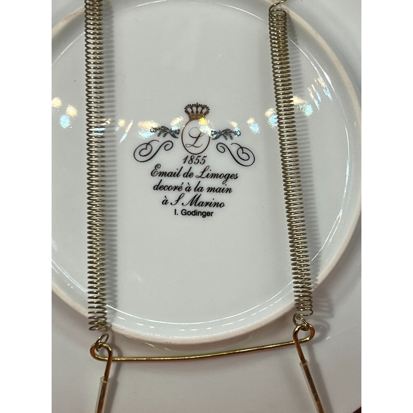 1855 Email de Linoges - I Godinger - Marseille 1849 - Decorative Plate w/hanger