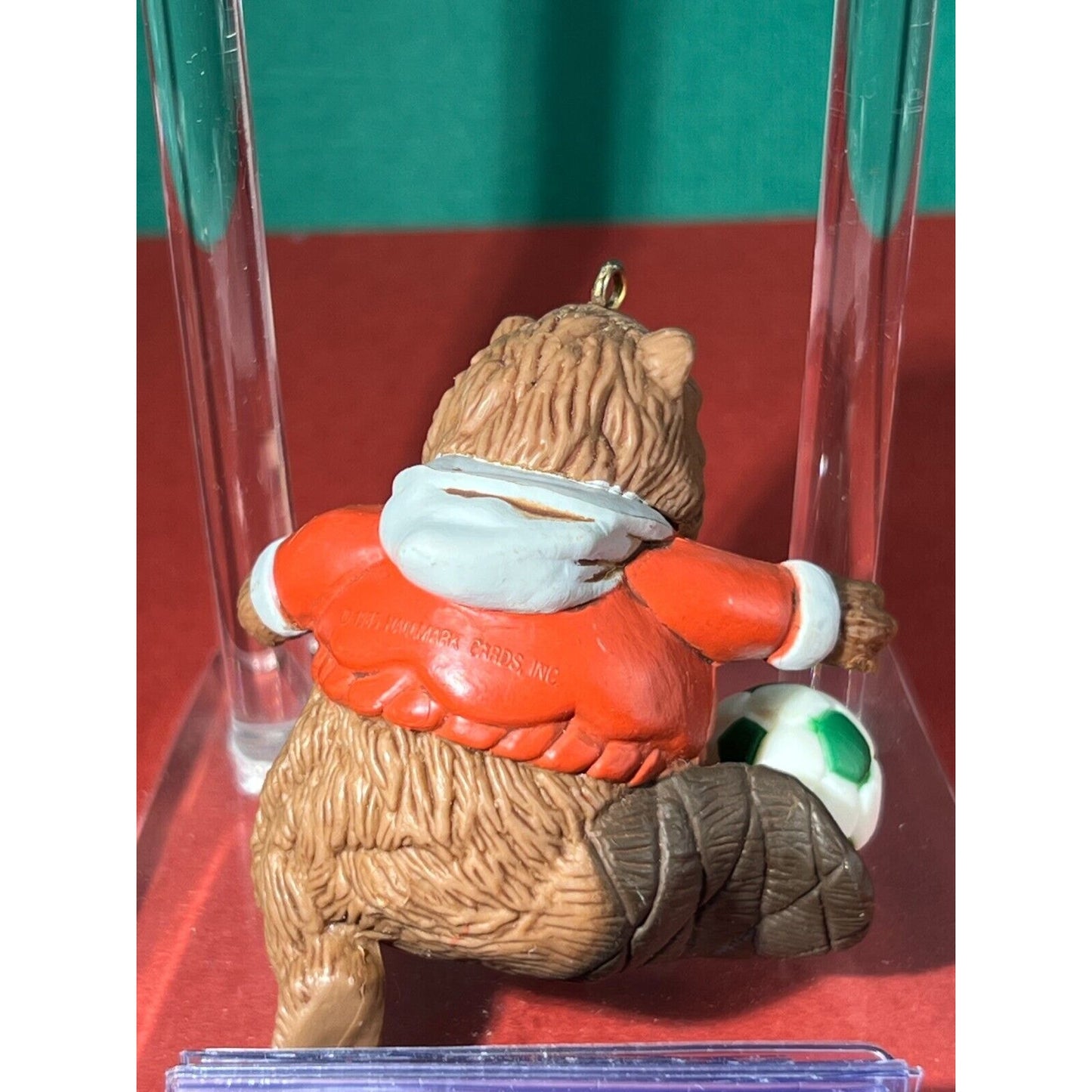 Hallmark Ornaments 1998 Polar Bear Bowling 1985 Beaver Soccer Lot of 2