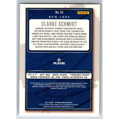 2021 Diamond Kings #55 Clarke Schmidt Rookie New York