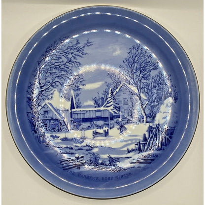 Vintage Currier and Ives The Old Homestead in Winter Japanese Collectible Plate