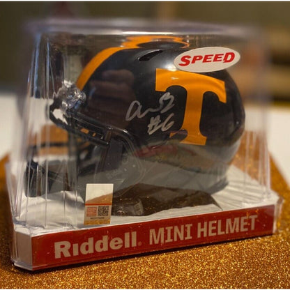 Aaron Beasley #6 Autographed Riddell Mini Helmet Tennessee Volunteers COA NCAA