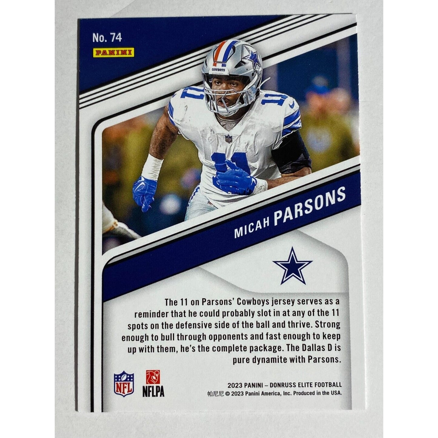 Micah Parson Pink Holo 2023 Panini Donruss Elite Dallas Cowboys