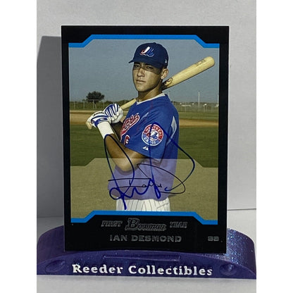 2004 Bowman #BDP41 Ian Desmond Montreal Expos In Person Autograph Hard Signed