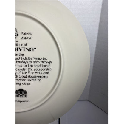 Jesse Wilcox Smith - "Thanksgiving" Collector Plate Numbered w Box & COA 1986