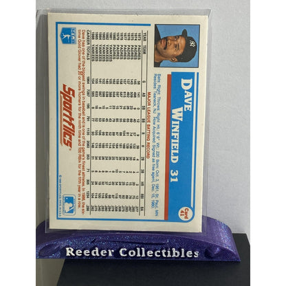 Dave Winfield 1987 Sportflics #41 New York Yankees