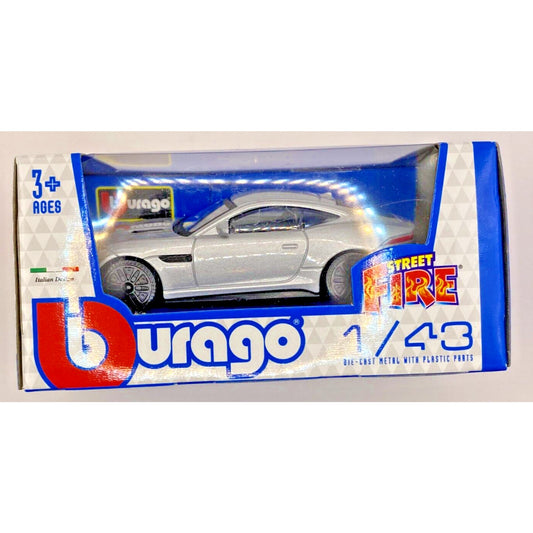 Jaguar F-Type R Dynamic 1:43 BURAGO Street Fire Black Sliver Vehicle Car - New