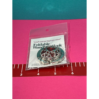 Folding Handbag Purse Hanger Red Stone New in Package