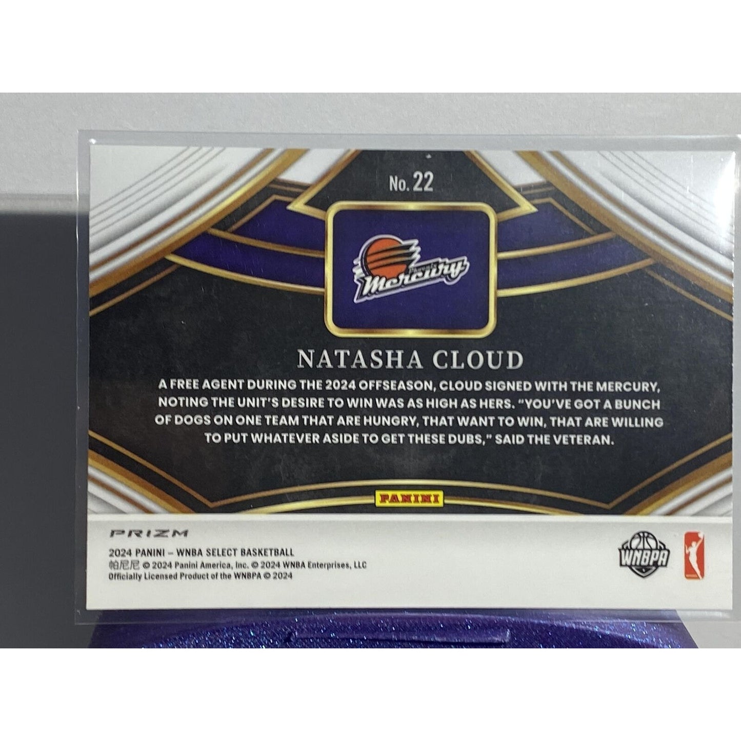 2024 Panini Select WNBA #22 Natasha Cloud Snapshots Flash Prizms