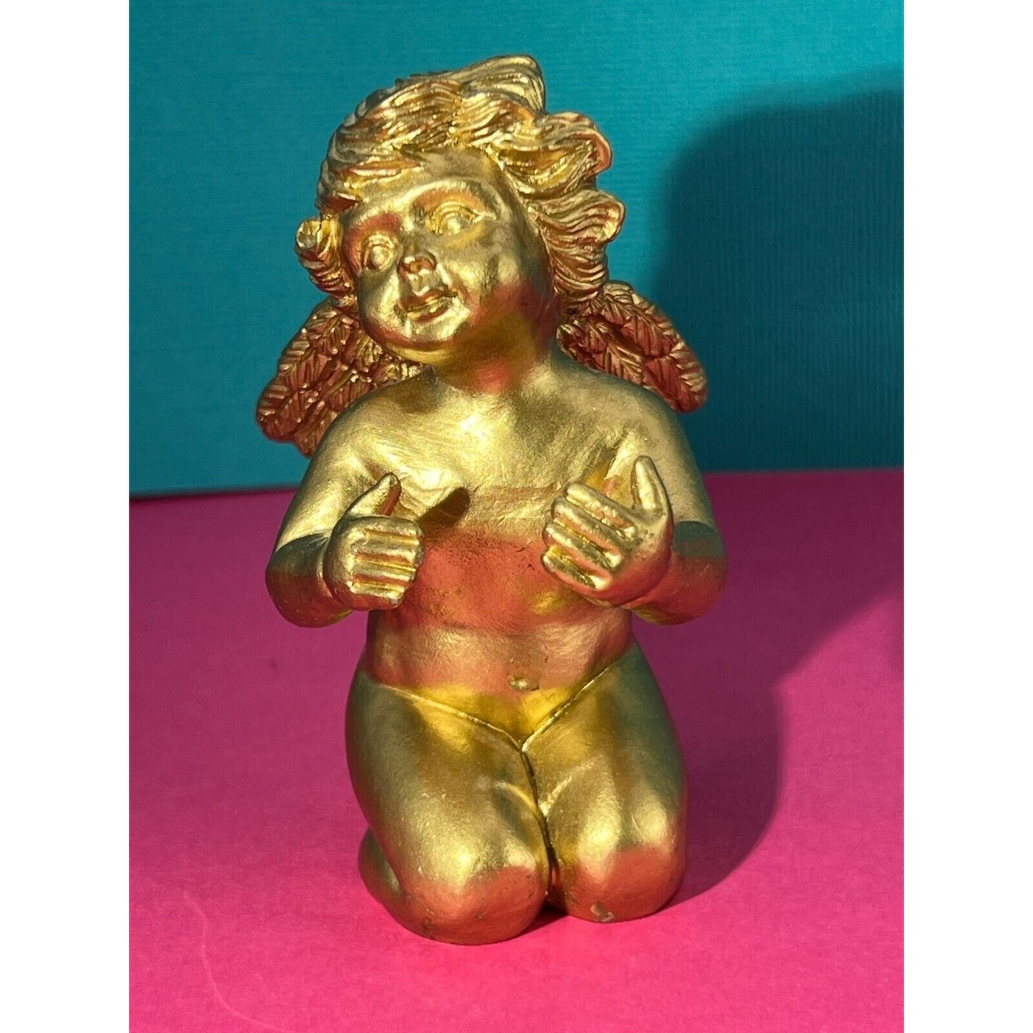 Two's Company Golden Cherub Kneeling 3.5 in