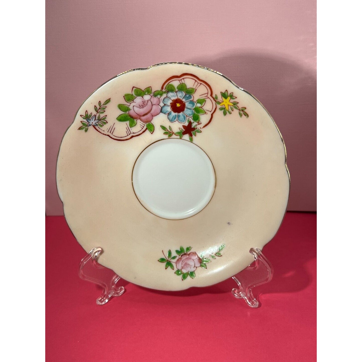 Trimont China Made in Occupied Japan Flowers 5.5" Saucer Plate