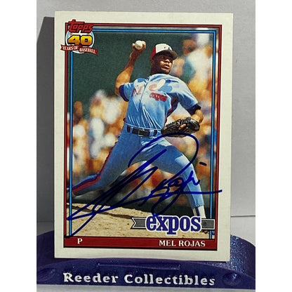 1991 Topps #252 Mel Rojas Montreal Expos In Person Autograph Hard Signed