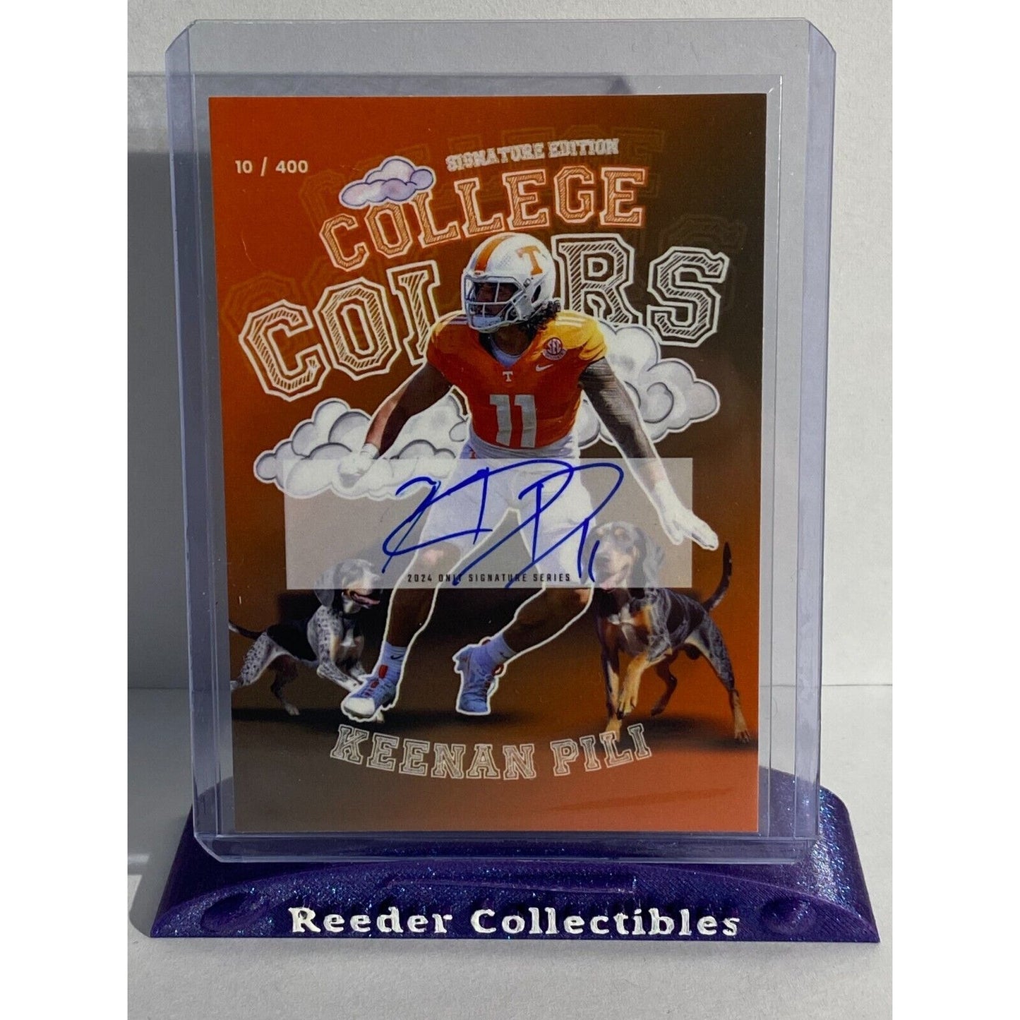 2024 Onit Football Keenan Pili College Colors Auto On Card Tennessee Volunteers