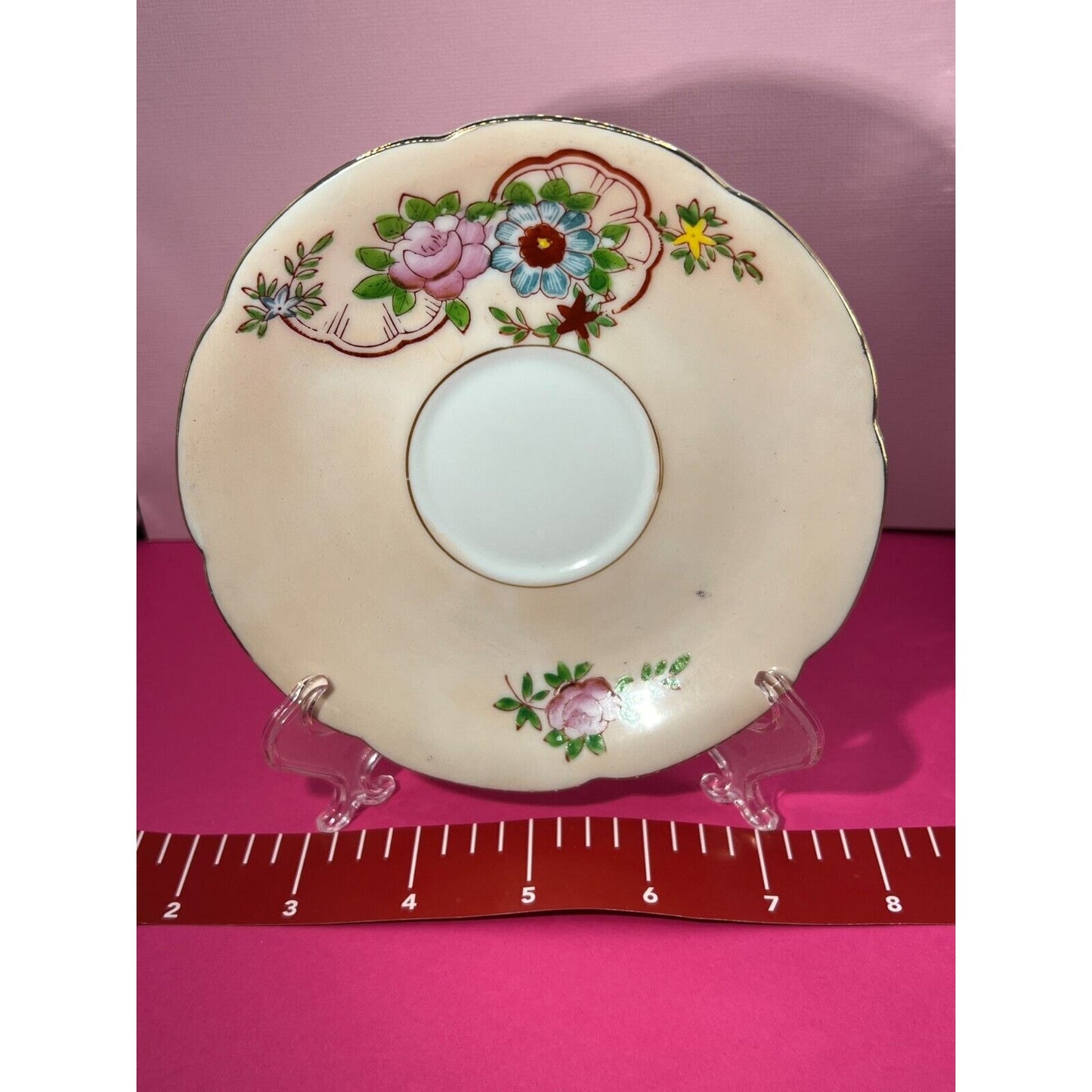 Trimont China Made in Occupied Japan Flowers 5.5" Saucer Plate