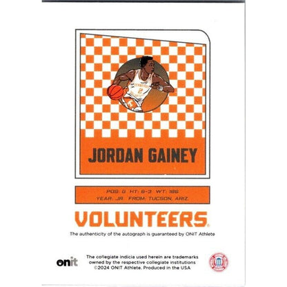 23-24 Onit Jordan Gainey Tennessee Volunteers Icon Holo Autograph Signature /142