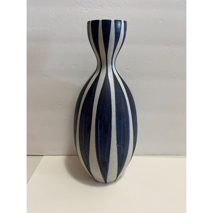 Haganas Blue and White Vase Made in Sweden 11"h