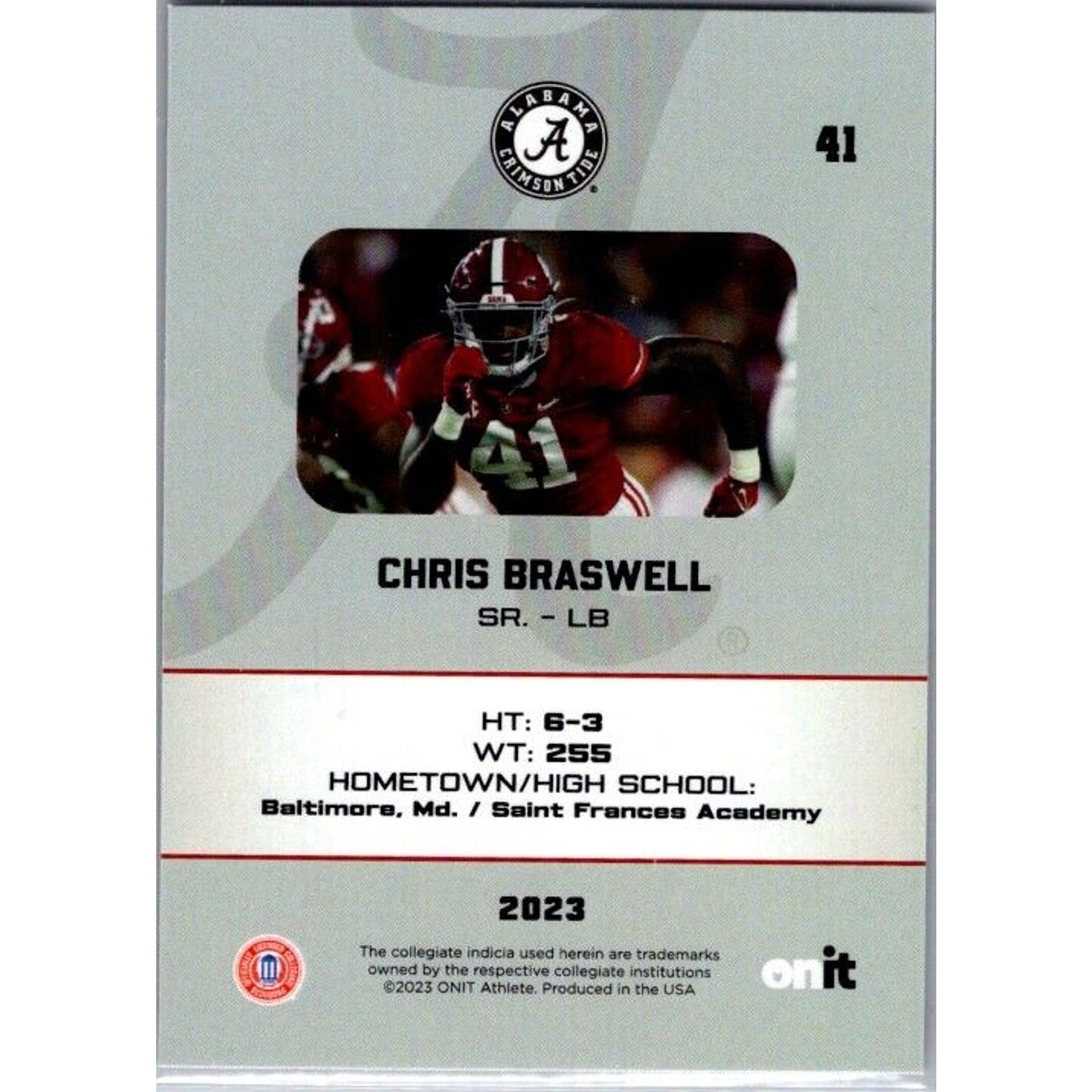 2023 Onit Football Chris Braswell Alabama Crimson Tide