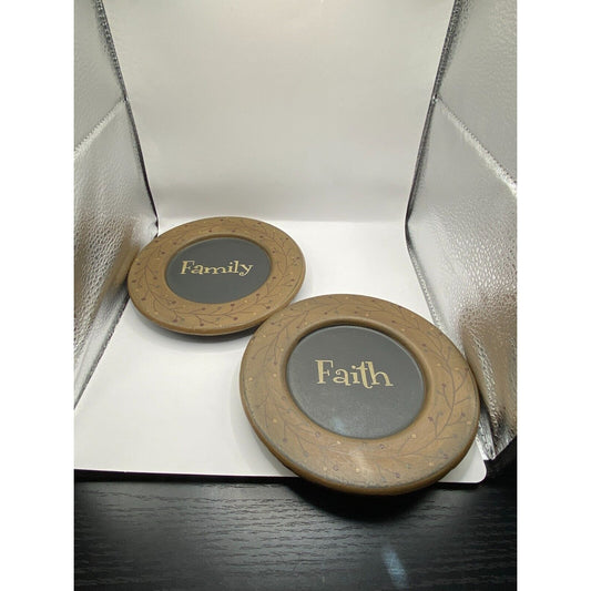 Barbara Lloyd Primitive Display Plate Choose Family or Faith