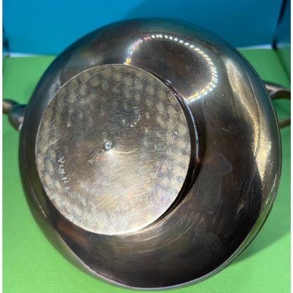 Brass Overlaid Tea Kettle Wood Turned ORNATE Handle 24 oz capacity