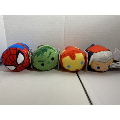 NWT Bundle Of 4 DISNEY MARVEL TSUM TSUM MINI PLUSH Free Shipping