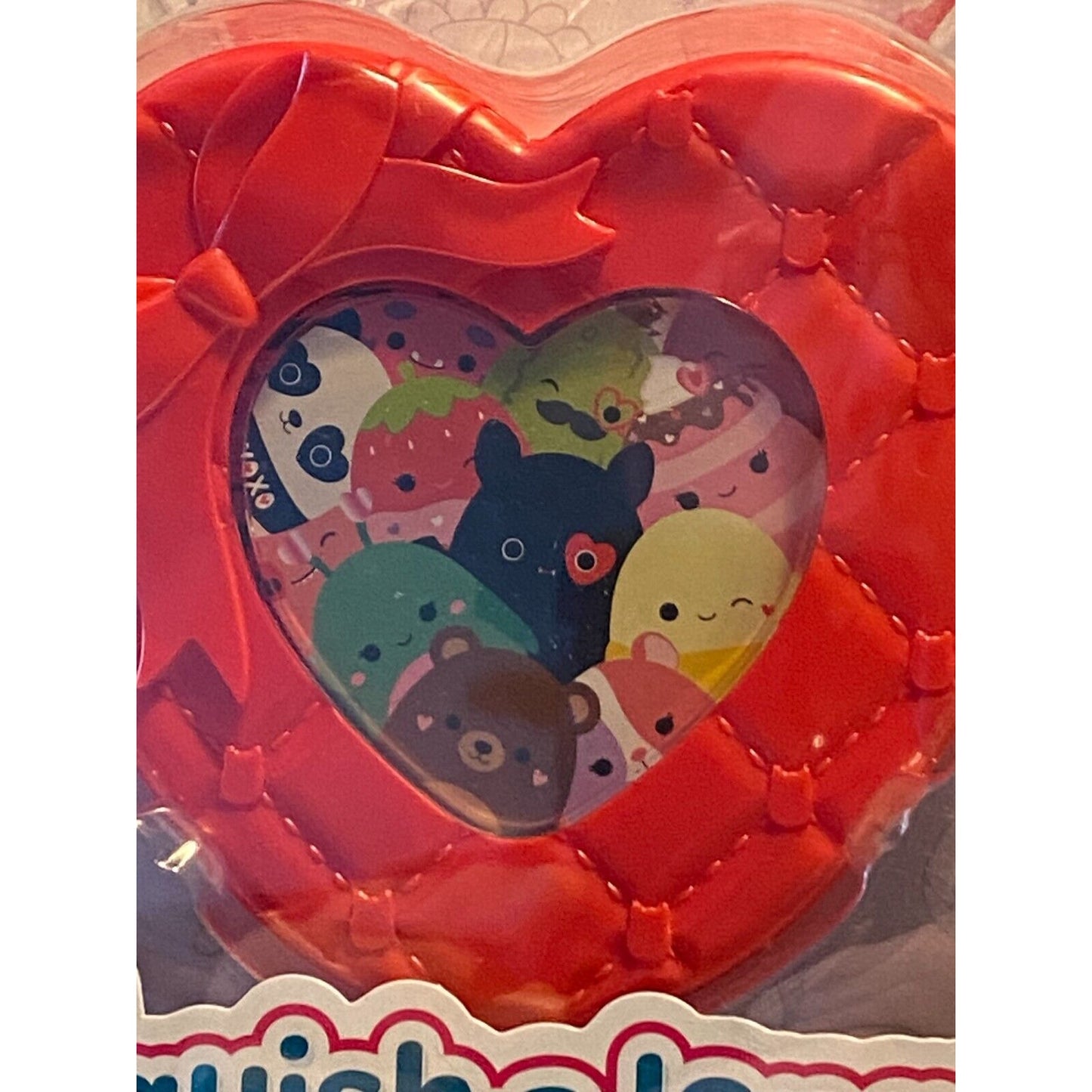 Original Squishmallows 4 Squish-a-longs + 3 Accessories + Red/Dark Pink Case