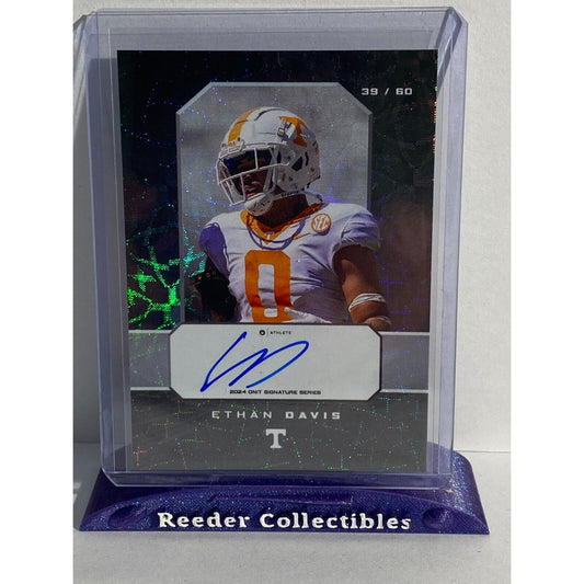 2024 Onit Tennessee Volunteers Football Ethan Davis Auto Signature 39/60